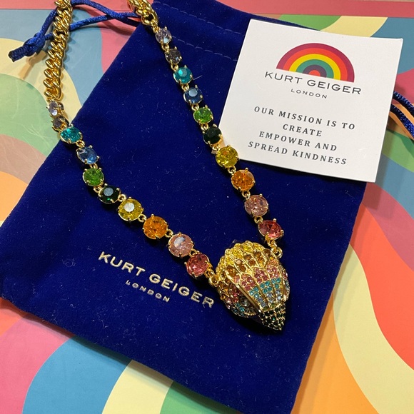 Kurt Geiger Jewelry - NWT$188 Kurt Geiger LONDON Pave Eagle Rainbow Rhinestone Necklace